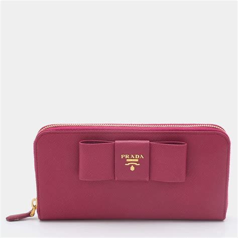 prada saffiano bow continental wallet pink|Amazon.com: Prada, Pre.